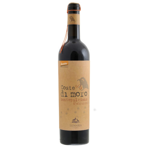 lunaria-coste-di-moro-montepulciano-dabruzzo een biologische rode wijn van de Montepulciano-druif uit de regio Abruzzo Italië